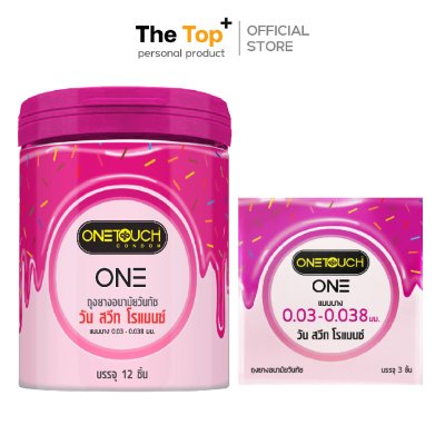 Onetouch ONE ถุงยางอนามัย Sweet Romance ไซส์ 52 มม. ชนิดเรียบ บาง กลิ่นผลไม้รวม