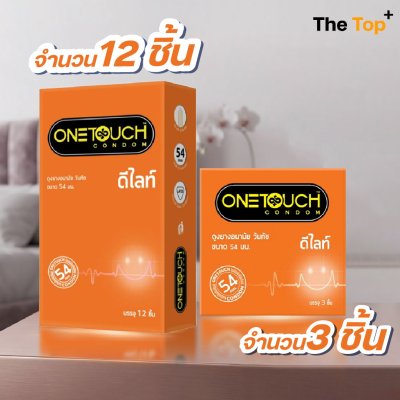 Onetouch ถุงยางอนามัย Delight ไซส์ 54 มม. ขนาดใหญ่ ชนิดเรียบ บางพิเศษ 0.03