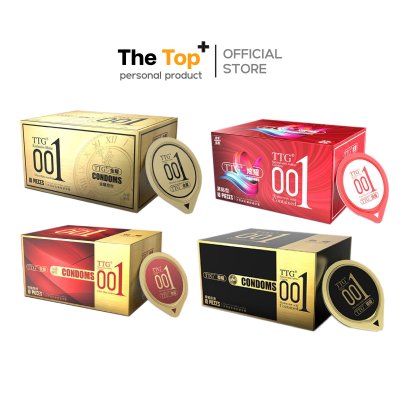 TTG Glory Series ถุงยางอนามัย 001 กลิ่นหอม ชนิดเรียบ บาง ขรุขระ ขีด ปุ่ม ไซส์ 49,52 มม.