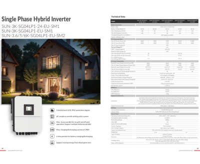 Deye Hybrid OnOff Grid Inverter 6 kw 1 phase