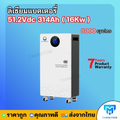 Lithium Battery 51.2Vdc 314Ah 16Kwh ลิเธียมแบตเตอรี่ ประกันศูนย์ไทย 10 ปี
