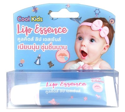 Cool Kids Lip Essence, a gentle lip balm for children. natural extracts Keeps lips moisturized, not dry and cracked.