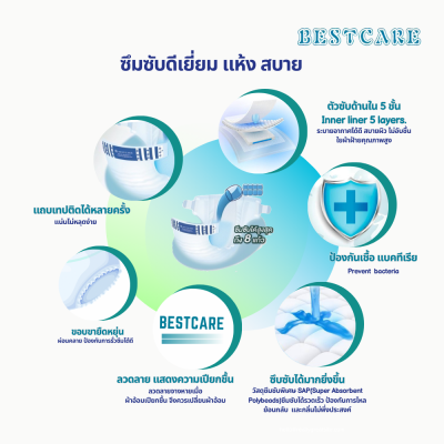Basecare ผ้าอ้อมผู้ใหญ่ 10 ชิ้น/ห่อ ไซส์ M, L