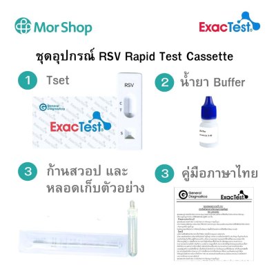 RSV Rapid Test Cassette ชุดตรวจหาเชื้อไวรัส RSV ยี่ห้อ ExacTest (20Test/กล่อง)