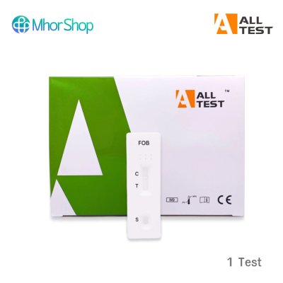 AllTest FOB Rapid test Cassette ชุดตรวจคัดกรองมะเร็งลำไส้ด้วยอุจจาระ บรรจุ 1 Test/ซอง
