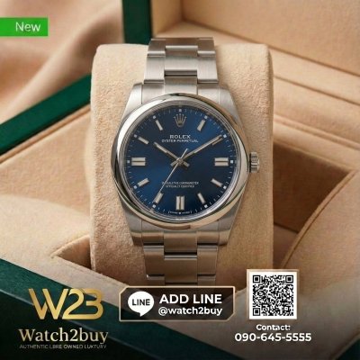 Rolex Oyster Perpetual No Date Blue Dial size 34mm