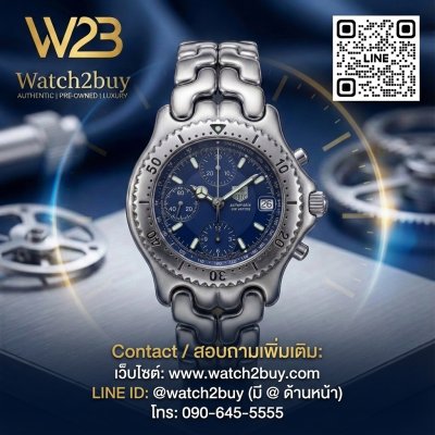 Tag Heuer ก้างปลา Chronograph Automation หน้าปัดน้ำเงินวงแหวน 3ชั้น Man size