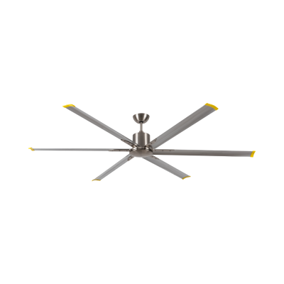 Ceiling fan, aluminum blades, model S-35, nickel color, 84 inches.