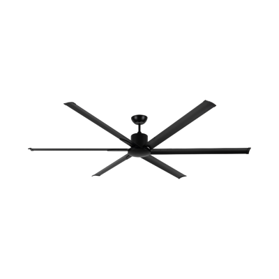 Ceiling fan, aluminum blades, model S-37, black, 84 inches.