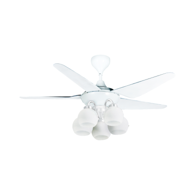 พัดลมโคมไฟ ใบพัด ABS  รุ่น C152-5L-WH ขนาด 46 นิ้ว สีขาว