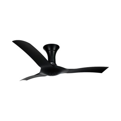 Ceiling fan with ABS blades, model SV3-BK+RC, matte black, 52 inches.