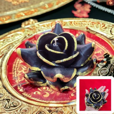 เทียนดอกกุหลาบใหญ่สีดำ