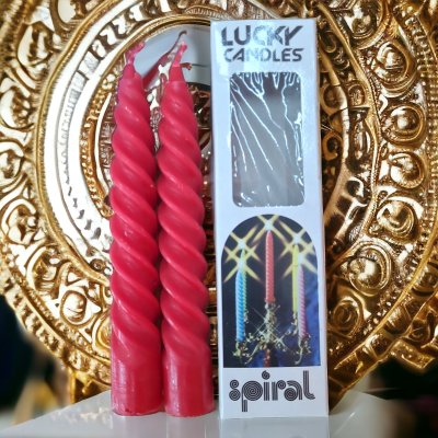 เทียนเกลียวสีแดงยาว 6 นิ้ว 1 คู่