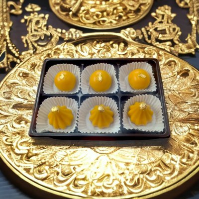 ขนมลาดูสีทองกล่อง 6 ชิ้น