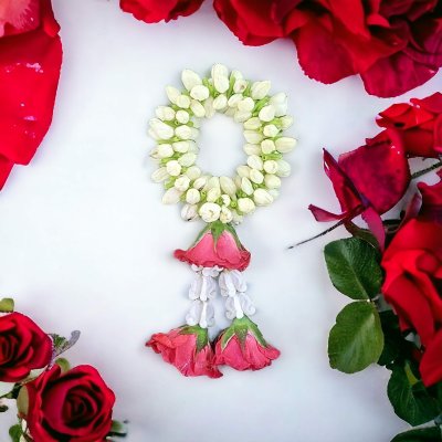 พวงมาลัยมะลิเล็กอุบะกุหลาบ