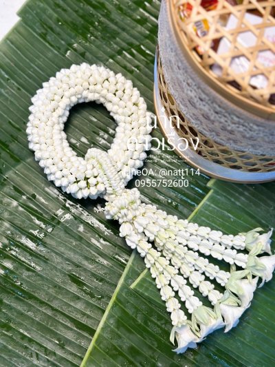 พวงมาลัยพุดใหญ่รัดข้อลักอุบะแขกยาว(เพิ่มลัก3ดอก) ลูกค้าเลือกสีได้8สี