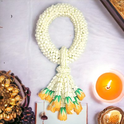 พวงมาลัยพุดใหญ่รัดข้อลักอุบะพุ่มสี(ลูกค้าเลือกได้8สี)