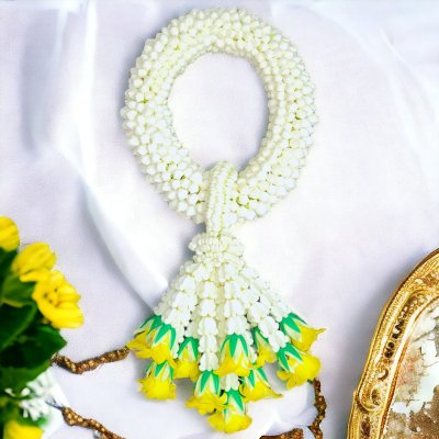 พวงมาลัยพุดใหญ่รัดข้อลักอุบะพุ่มสี(ลูกค้าเลือกได้8สี)