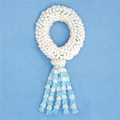 พวงมาลัยพุดใหญ่อุบะดอกลักสีขาวสลับ(ลูกค้าเลือกสีได้8สี)