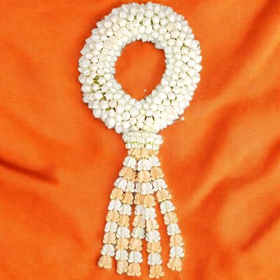 พวงมาลัยพุดใหญ่อุบะดอกลักสีขาวสลับ(ลูกค้าเลือกสีได้8สี)