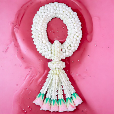 พวงมาลัยพุดใหญ่รัดข้อลักอุบะแขกสี(ลูกค้าเลือกสีได้8สี)