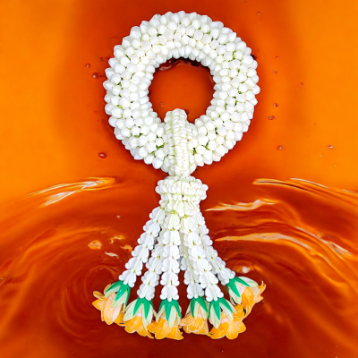 พวงมาลัยพุดใหญ่รัดข้อลักอุบะแขกสี(ลูกค้าเลือกสีได้8สี)