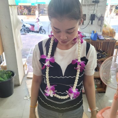 พวงมาลัยคล้องคอกล้วยไม้ฮาวาย ดอกไม้จริง