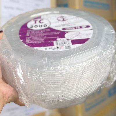 ชามทรงกลม PP 2000 มล. พร้อมฝา รุ่น TC-2000 ML