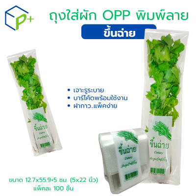 ถุงผักพิมพ์ลาย "ขึ้นฉ่าย" แพ็คละ 100 ชิ้น