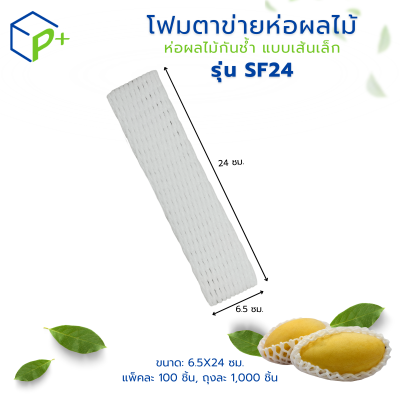 โฟมตาข่ายห่อผลไม้ ห่อผลไม้กันช้ำ แบบเส้นเล็ก รุ่น SF24 แพ็คละ 100 ชิ้น สีขาว