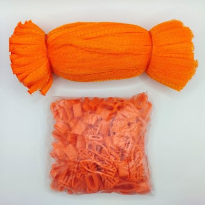 ถุงตาข่ายใส่ผลไม้แบบ S ตาข่ายยาว 36 ซม. แพ็คละ 100 ชิ้น ตาข่ายพลาสติกแบบหิ้วได้ จำหน่ายพร้อมตัวล็อคถุงตาข่าย  มี 6 สีให้เลือก ตาข่ายอเนกประสงค์