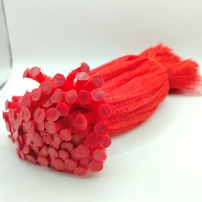 ถุงตาข่ายใส่ผลไม้แบบ S ตาข่ายยาว 43 ซม. แพ็คละ 100 ชิ้น ตาข่ายพลาสติกแบบหิ้วได้ จำหน่ายพร้อมตัวล็อค XL ถุงตาข่าย  มี 6 สีให้เลือก ตาข่ายอเนกประสงค์