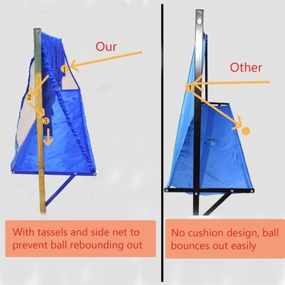 Movable Table Tennis Ball Net Outdoor Ping Pong Practice Net with Wheels for Multi Ball Exercises or Robot Serve Launcher Exercise