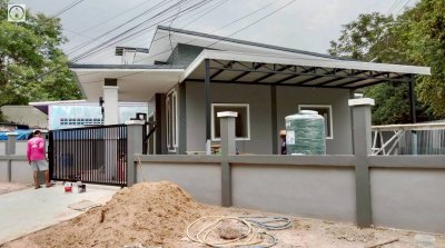 บ้านเดี่ยวชั้นเดียว สร้างใหม่ ทรงโมเดิร์น สวย ทำเลดี