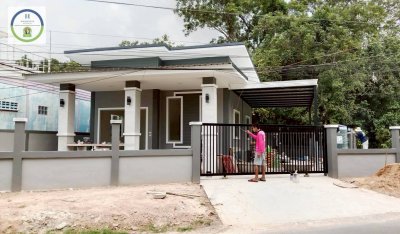 บ้านเดี่ยวชั้นเดียว สร้างใหม่ ทรงโมเดิร์น สวย ทำเลดี