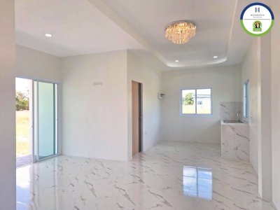 บ้านเดี่ยวชั้นเดียว เป็นบ้านใหม่ยังไม่เคยเข้าอยู่