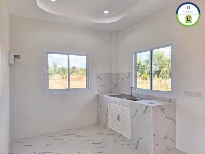 บ้านเดี่ยวชั้นเดียว เป็นบ้านใหม่ยังไม่เคยเข้าอยู่