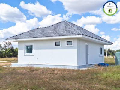 บ้านเดี่ยวชั้นเดียว เป็นบ้านใหม่ยังไม่เคยเข้าอยู่