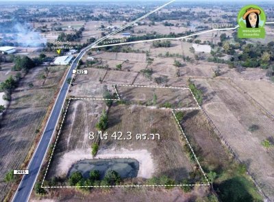 ที่นาติดถนนหลักตำบลยางสักกระโพหลุ่ม