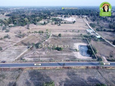 ที่นาติดถนนหลักตำบลยางสักกระโพหลุ่ม