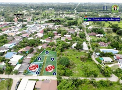 ที่ดินเปล่า แบ่งล็อค บ้านหัวคำ ทำเลดี อยู่ในแหล่งชุมชน มีเพื่อนบ้านแล้ว