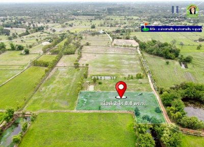 ที่ดินเปล่าแปลงสวย เคลียร์ริ่งพร้อมถมแล้ว ห่างจากถนนชยางกูรเพียง 1 กม