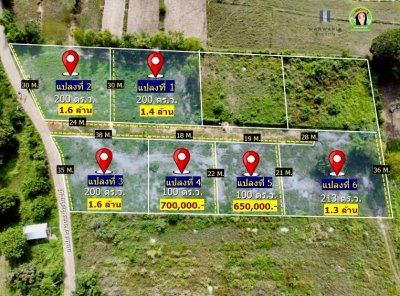 ที่ดินแบ่งล็อค ใกล้ ม.อุบลฯ ฝั่งประตู 4 ทำเลดีใกล้คาเฟ่