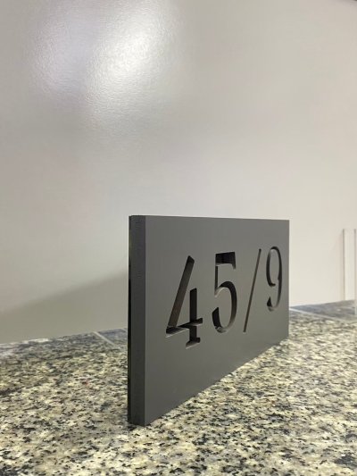 House Number Sign with Cut-Out Design