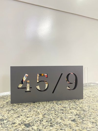 House Number Sign with Cut-Out Design