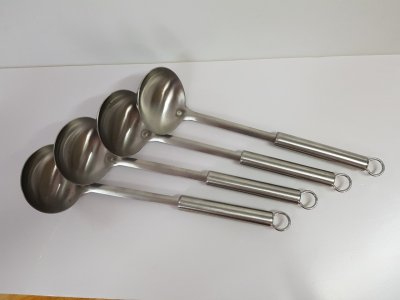 Very thick ladle with stainless steel handle