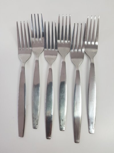 Stainless steel spoon and fork