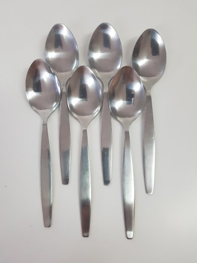 Stainless steel spoon and fork