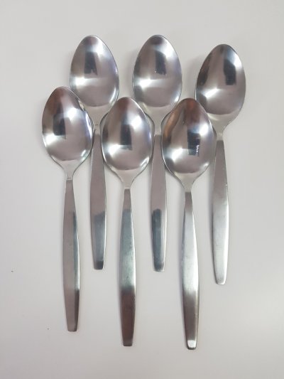 Stainless steel spoon and fork