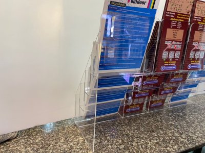 Acrylic brochure stand, clear brochure stand